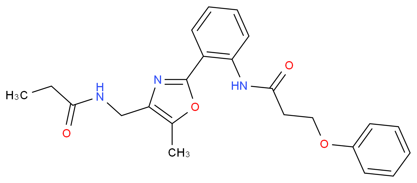 N-(2-{5-methyl-4-[(propionylamino)methyl]-1,3-oxazol-2-yl}phenyl)-3-phenoxypropanamide_分子结构_CAS_)