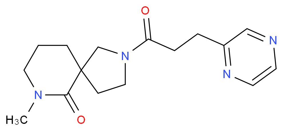 7-methyl-2-[3-(2-pyrazinyl)propanoyl]-2,7-diazaspiro[4.5]decan-6-one_分子结构_CAS_)