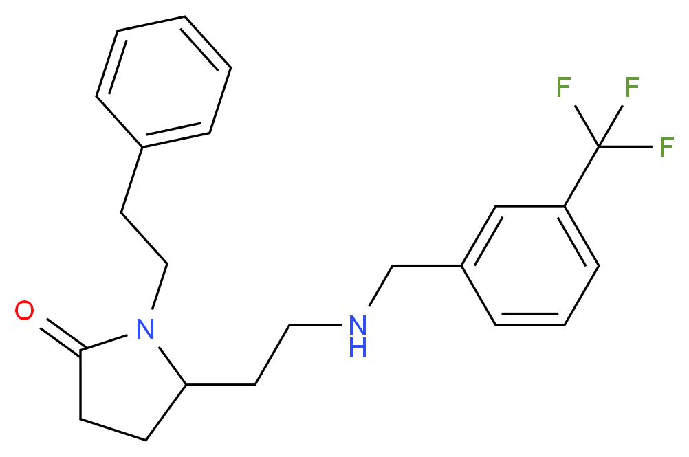 1-(2-phenylethyl)-5-(2-{[3-(trifluoromethyl)benzyl]amino}ethyl)-2-pyrrolidinone_分子结构_CAS_)