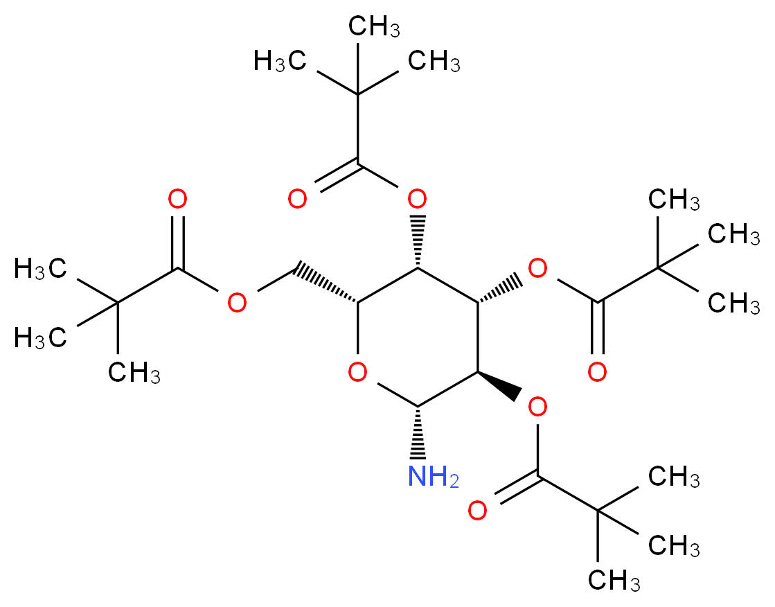 2,3,4,6-四-O-特戊酰基-β-D-吡喃半乳糖胺_分子结构_CAS_108342-87-6)