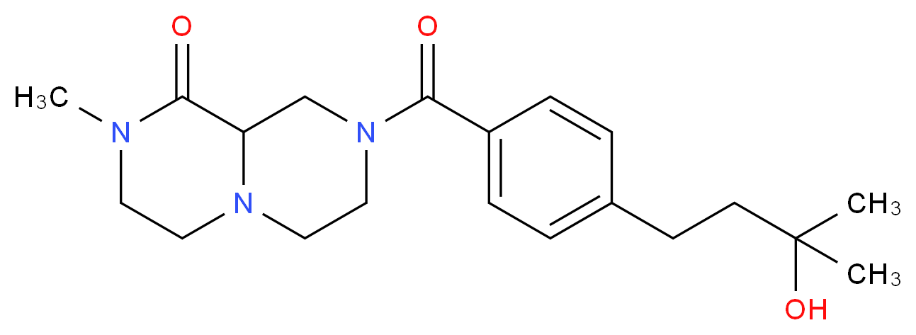 8-[4-(3-hydroxy-3-methylbutyl)benzoyl]-2-methylhexahydro-2H-pyrazino[1,2-a]pyrazin-1(6H)-one_分子结构_CAS_)