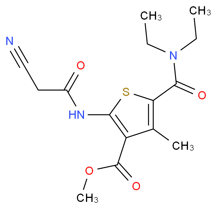 Methyl 2-[(cyanoacetyl)amino]-5-[(diethylamino)-carbonyl]-4-methylthiophene-3-carboxylate_分子结构_CAS_)