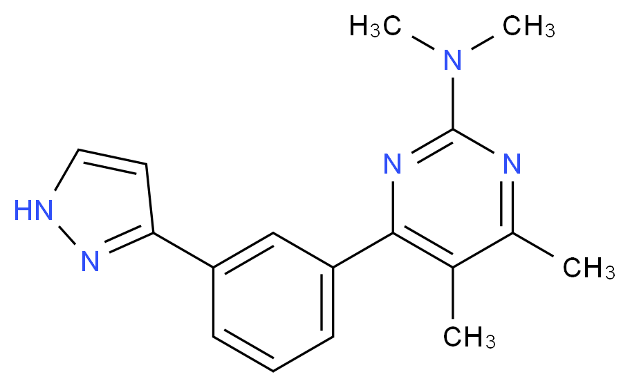 N,N,4,5-tetramethyl-6-[3-(1H-pyrazol-3-yl)phenyl]-2-pyrimidinamine_分子结构_CAS_)