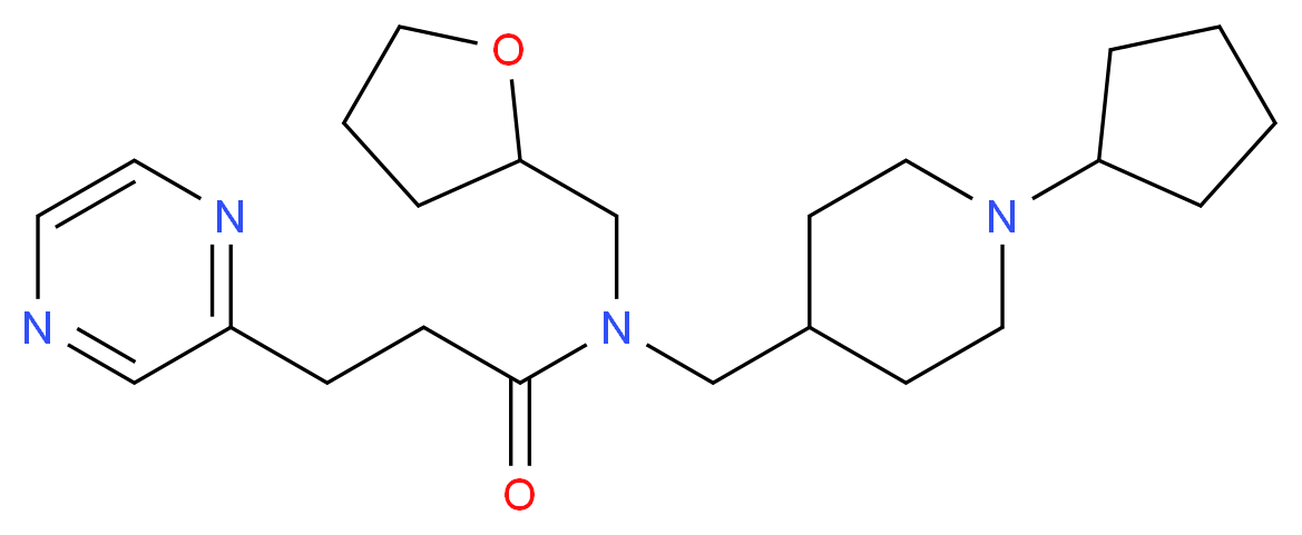 N-[(1-cyclopentyl-4-piperidinyl)methyl]-3-(2-pyrazinyl)-N-(tetrahydro-2-furanylmethyl)propanamide_分子结构_CAS_)