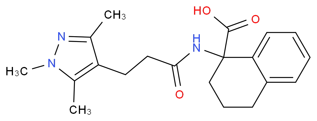 1-{[3-(1,3,5-trimethyl-1H-pyrazol-4-yl)propanoyl]amino}-1,2,3,4-tetrahydro-1-naphthalenecarboxylic acid_分子结构_CAS_)