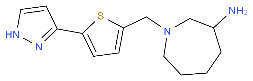 1-{[5-(1H-pyrazol-3-yl)-2-thienyl]methyl}azepan-3-amine_分子结构_CAS_)