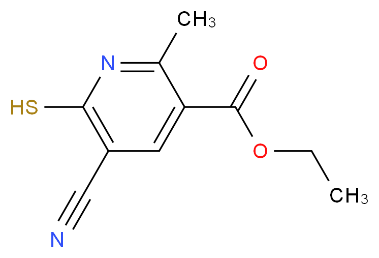 ethyl 5-cyano-2-methyl-6-sulfanylpyridine-3-carboxylate_分子结构_CAS_113858-90-5