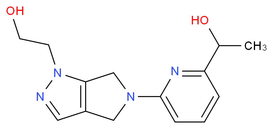 1-{6-[1-(2-hydroxyethyl)-4,6-dihydropyrrolo[3,4-c]pyrazol-5(1H)-yl]pyridin-2-yl}ethanol_分子结构_CAS_)