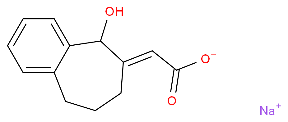 sodium 2-[(6E)-5-hydroxy-6,7,8,9-tetrahydro-5H-benzo[7]annulen-6-ylidene]acetate_分子结构_CAS_131733-92-1