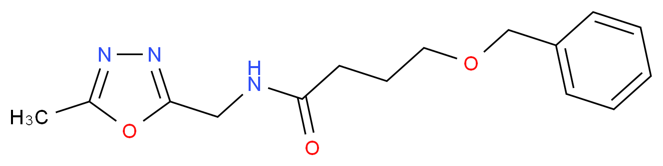 4-(benzyloxy)-N-[(5-methyl-1,3,4-oxadiazol-2-yl)methyl]butanamide_分子结构_CAS_)