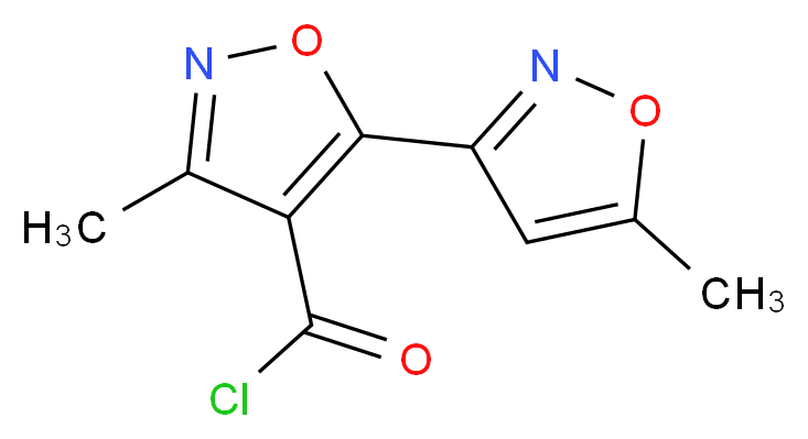 3-methyl-5-(5-methyl-1,2-oxazol-3-yl)-1,2-oxazole-4-carbonyl chloride_分子结构_CAS_306936-71-0