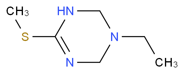 3-ethyl-6-(methylsulfanyl)-1,2,3,4-tetrahydro-1,3,5-triazine_分子结构_CAS_1189289-64-2