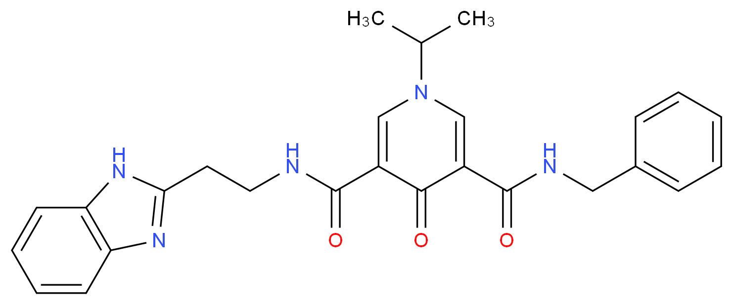 N-[2-(1H-benzimidazol-2-yl)ethyl]-N'-benzyl-1-isopropyl-4-oxo-1,4-dihydro-3,5-pyridinedicarboxamide_分子结构_CAS_)