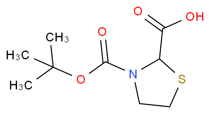 3-[(tert-butoxy)carbonyl]-1,3-thiazolidine-2-carboxylic acid_分子结构_CAS_141783-63-3