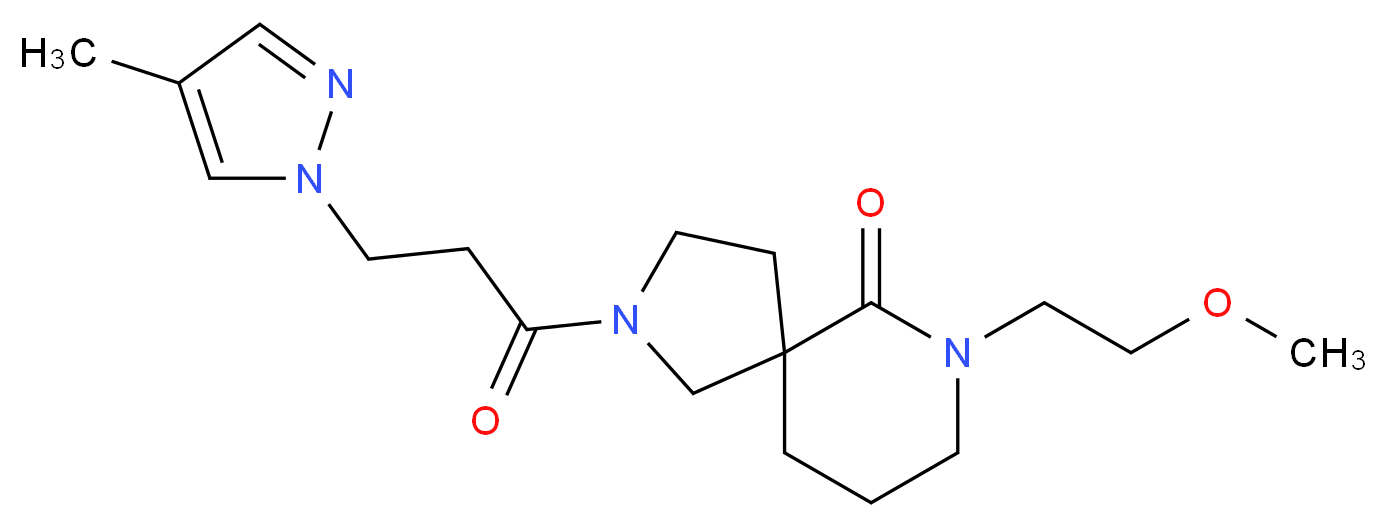 7-(2-methoxyethyl)-2-[3-(4-methyl-1H-pyrazol-1-yl)propanoyl]-2,7-diazaspiro[4.5]decan-6-one_分子结构_CAS_)