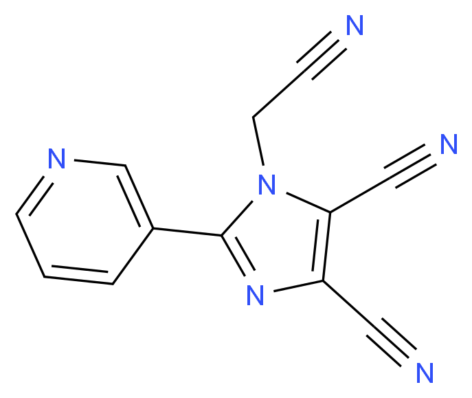 1-(cyanomethyl)-2-(pyridin-3-yl)-1H-imidazole-4,5-dicarbonitrile_分子结构_CAS_1347815-22-8