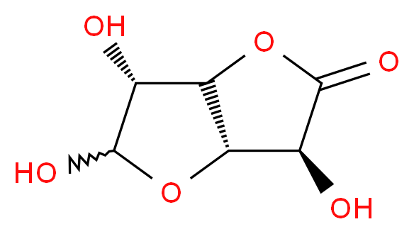 (3S,3aS,6R)-3,5,6-trihydroxy-hexahydrofuro[3,2-b]furan-2-one_分子结构_CAS_32449-80-2