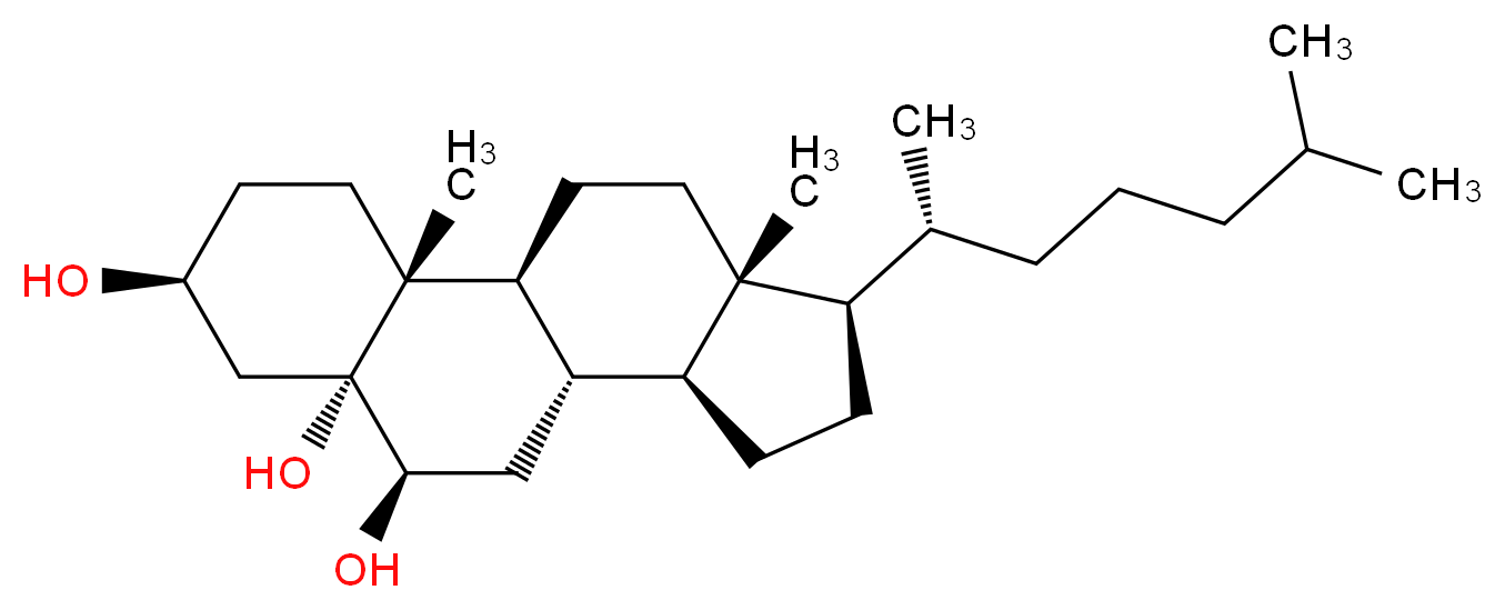 3β,5α,6β-Trihydroxycholestane_分子结构_CAS_1253-84-5)