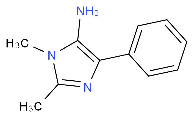 1,2-dimethyl-4-phenyl-1H-imidazol-5-amine_分子结构_CAS_1040040-76-3