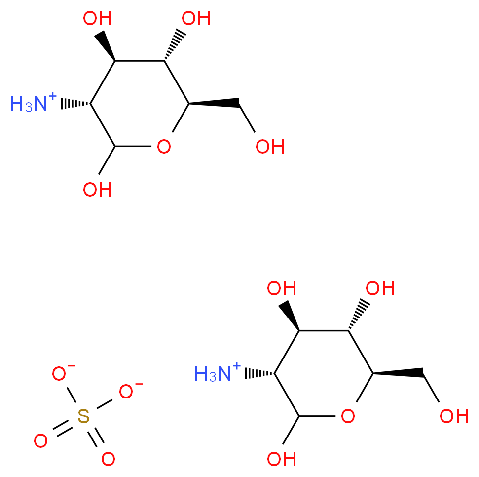 bis((3R,4R,5S,6R)-2,4,5-trihydroxy-6-(hydroxymethyl)oxan-3-aminium) sulfate_分子结构_CAS_29031-19-4
