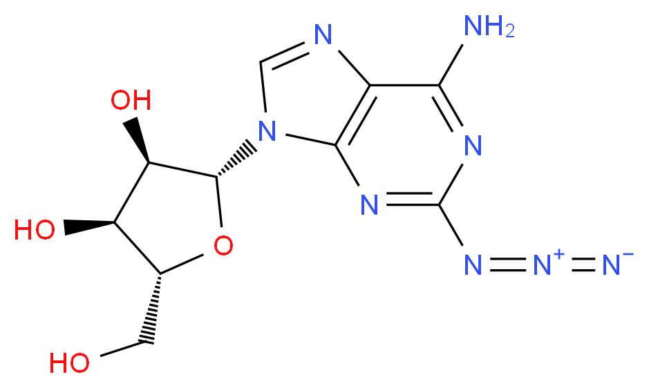 (2R,3R,4S,5R)-2-(6-amino-2-azido-9H-purin-9-yl)-5-(hydroxymethyl)oxolane-3,4-diol_分子结构_CAS_59587-07-4