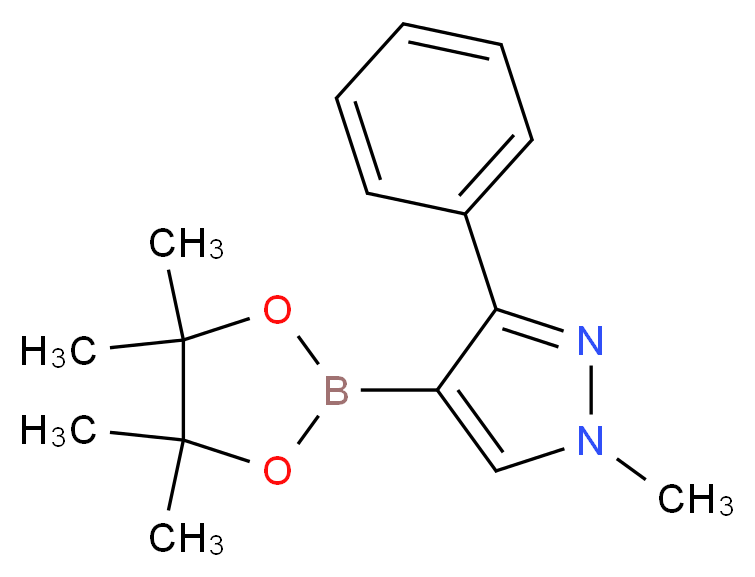 1-Methyl-3-phenyl-4-(4,4,5,5-tetramethyl-1,3,2-dioxaborolan-2-yl)-1H-pyrazole_分子结构_CAS_1002334-06-6)