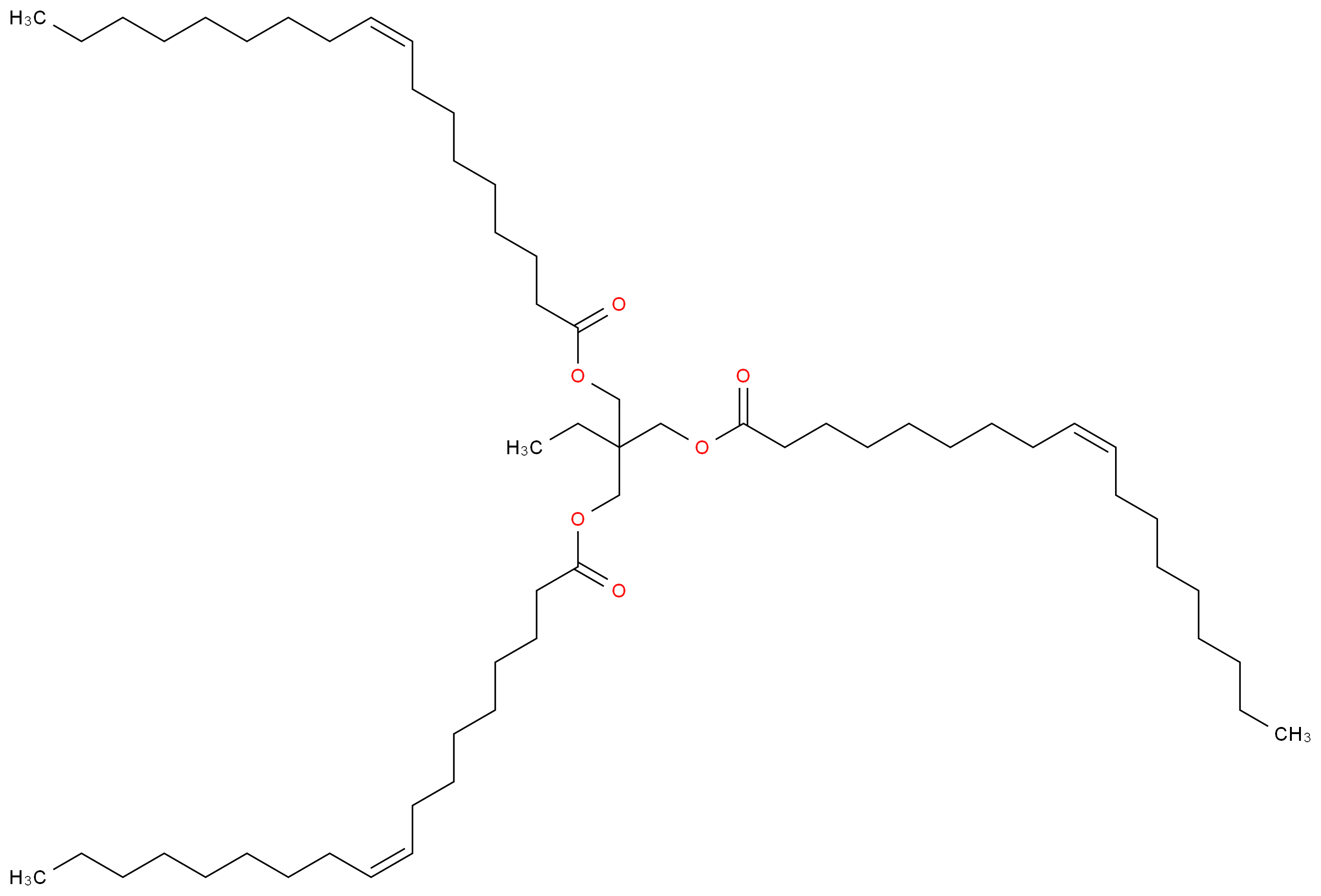 2,2-bis({[(9Z)-octadec-9-enoyloxy]methyl})butyl (9Z)-octadec-9-enoate_分子结构_CAS_57675-44-2