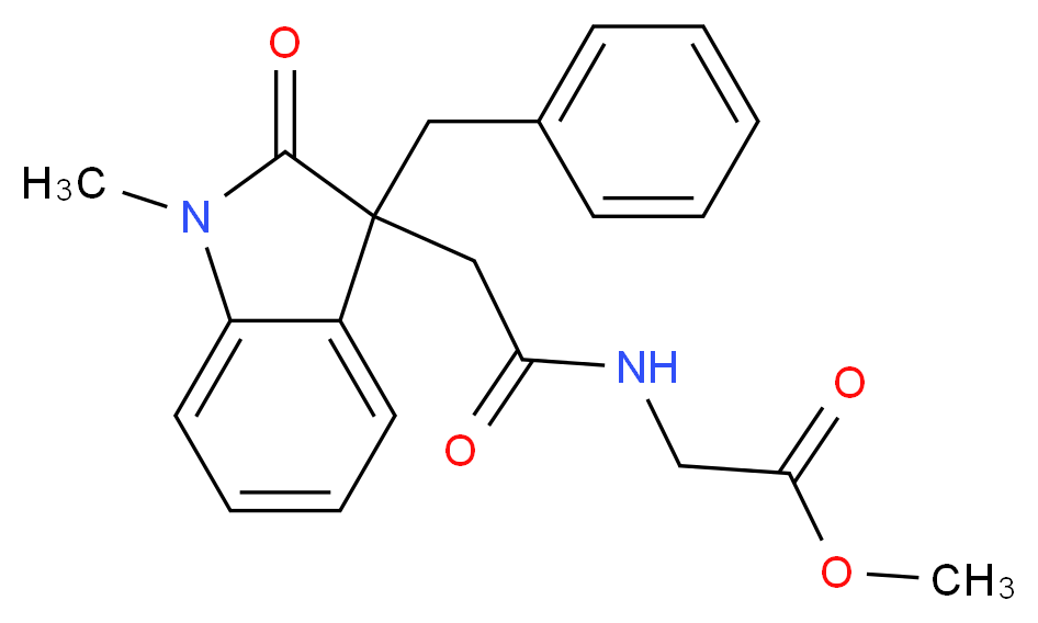 methyl {[(3-benzyl-1-methyl-2-oxo-2,3-dihydro-1H-indol-3-yl)acetyl]amino}acetate_分子结构_CAS_)