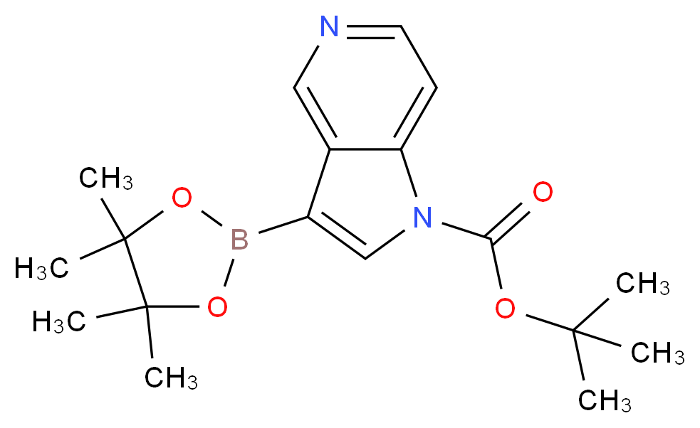 tert-Butyl 3-(4,4,5,5-tetramethyl-1,3,2-dioxaborolan-2-yl)-pyrrolo[3,2-c]pyridine-1-carboxylate_分子结构_CAS_877060-60-1)