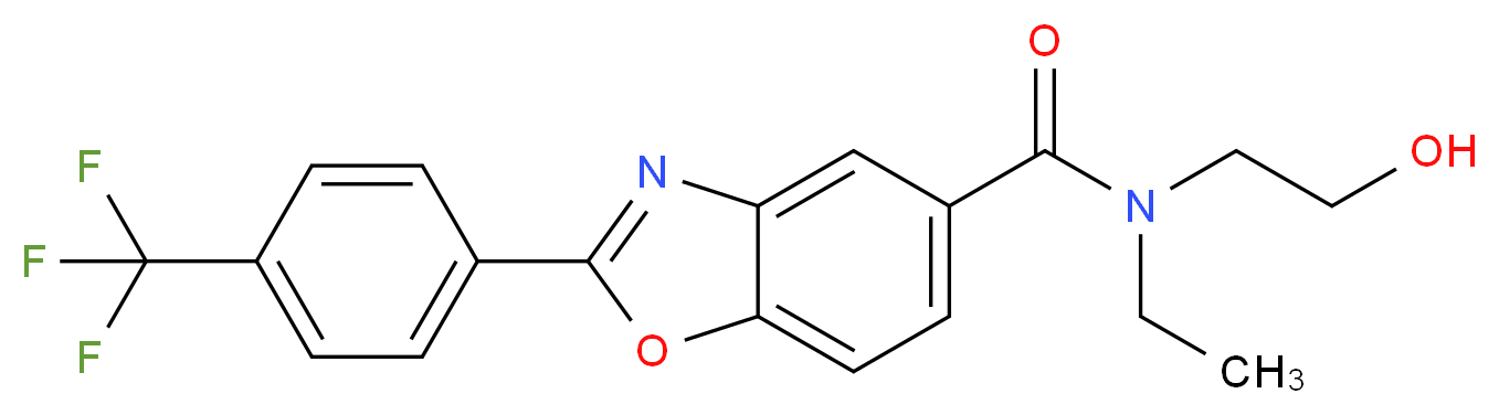 N-ethyl-N-(2-hydroxyethyl)-2-[4-(trifluoromethyl)phenyl]-1,3-benzoxazole-5-carboxamide_分子结构_CAS_)