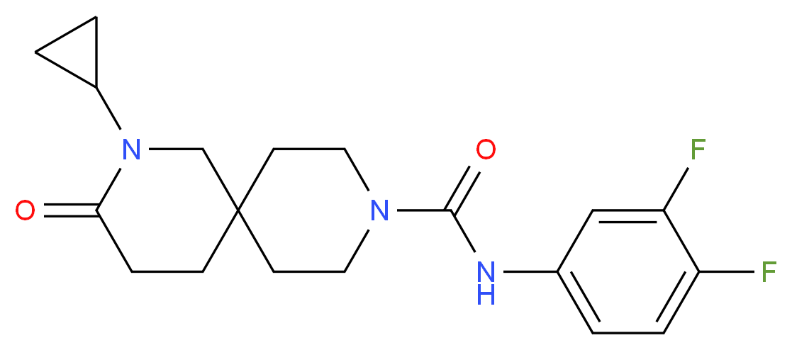 2-cyclopropyl-N-(3,4-difluorophenyl)-3-oxo-2,9-diazaspiro[5.5]undecane-9-carboxamide_分子结构_CAS_)