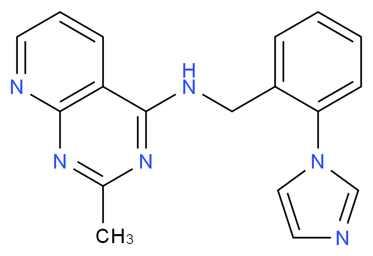 N-[2-(1H-imidazol-1-yl)benzyl]-2-methylpyrido[2,3-d]pyrimidin-4-amine_分子结构_CAS_)