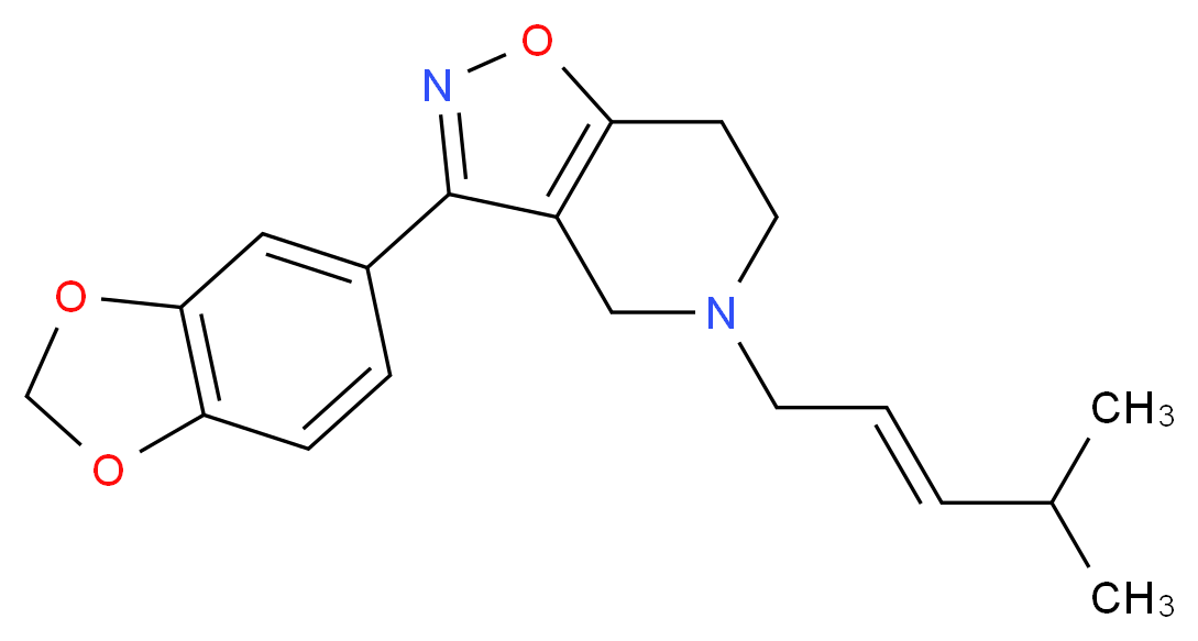 3-(1,3-benzodioxol-5-yl)-5-[(2E)-4-methyl-2-penten-1-yl]-4,5,6,7-tetrahydroisoxazolo[4,5-c]pyridine_分子结构_CAS_)