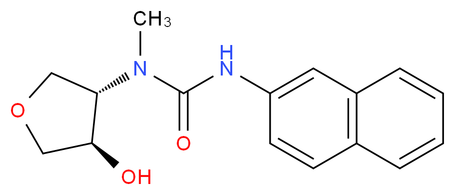 N-[(3S*,4R*)-4-hydroxytetrahydrofuran-3-yl]-N-methyl-N'-2-naphthylurea_分子结构_CAS_)