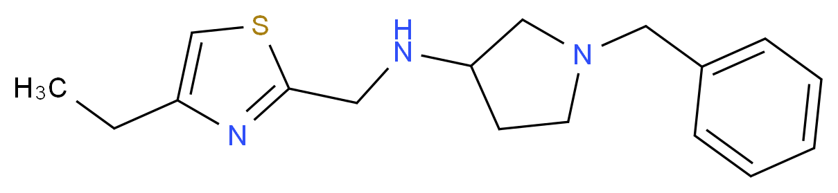 1-benzyl-N-[(4-ethyl-1,3-thiazol-2-yl)methyl]pyrrolidin-3-amine_分子结构_CAS_)