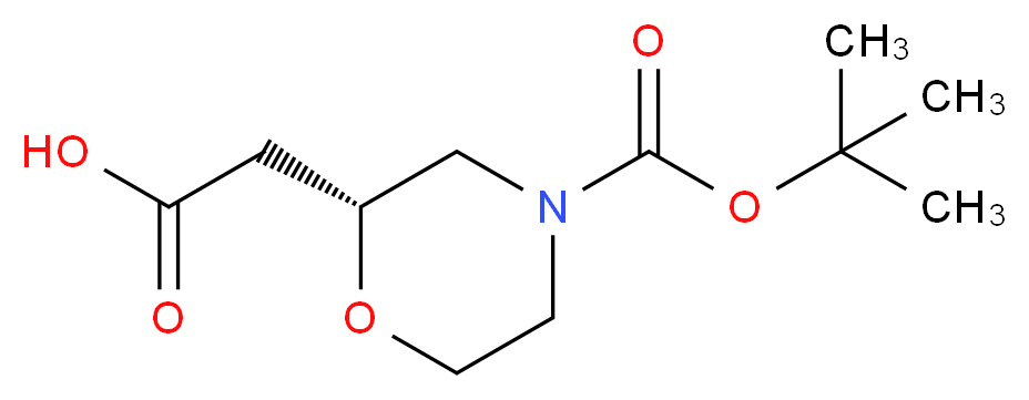 2-[(2R)-4-[(tert-butoxy)carbonyl]morpholin-2-yl]acetic acid_分子结构_CAS_1257848-48-8