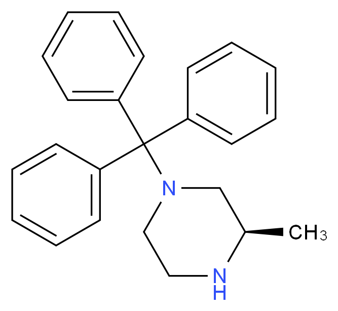 (R)-3-Methyl-1-trityl-piperazine_分子结构_CAS_313657-75-9)