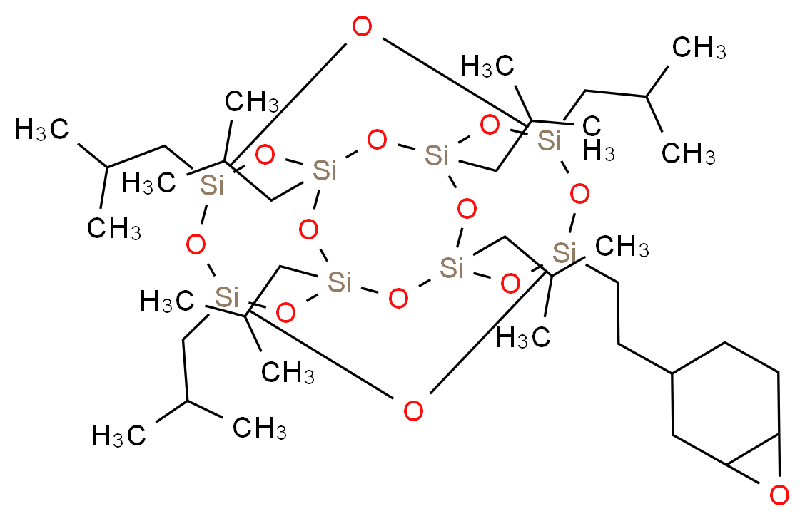 1,3,5,7,9,11,13-heptakis(2-methylpropyl)-15-(2-{7-oxabicyclo[4.1.0]heptan-3-yl}ethyl)pentacyclo[9.5.1.1<sup>3</sup>,<sup>9</sup>.1<sup>5</sup>,<sup>1</sup><sup>5</sup>.1<sup>7</sup>,<sup>1</sup><sup>3</sup>]octasiloxane_分子结构_CAS_445379-56-6