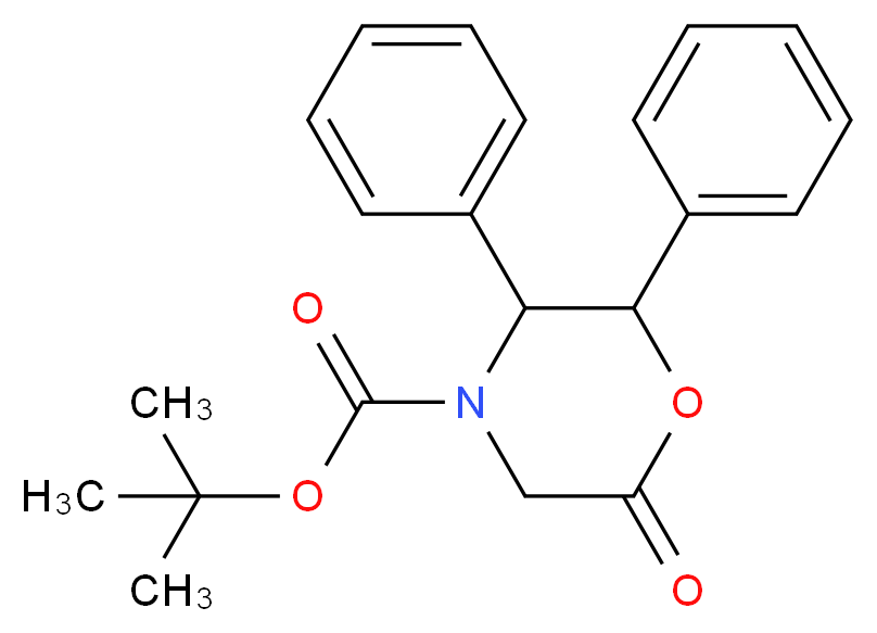 N-叔丁氧羰基-2,3-二苯基吗啉-6-酮_分子结构_CAS_302911-78-0)