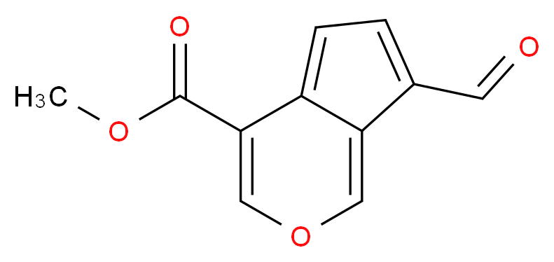 methyl 7-formylcyclopenta[c]pyran-4-carboxylate_分子结构_CAS_65597-42-4