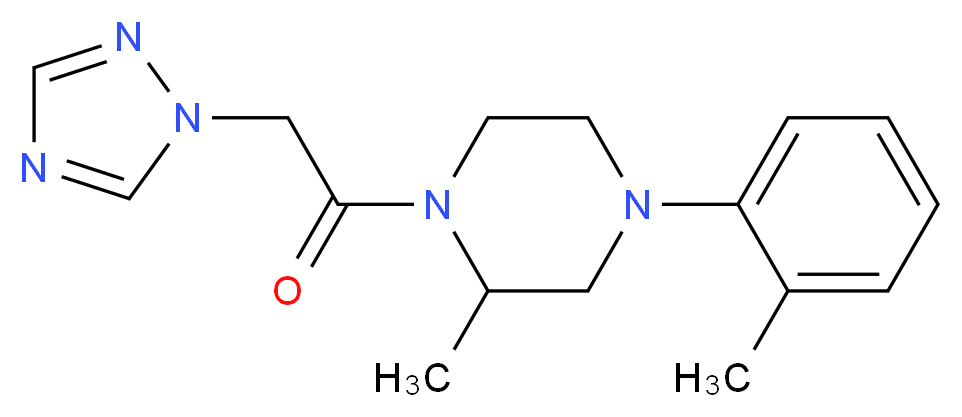 2-methyl-4-(2-methylphenyl)-1-(1H-1,2,4-triazol-1-ylacetyl)piperazine_分子结构_CAS_)