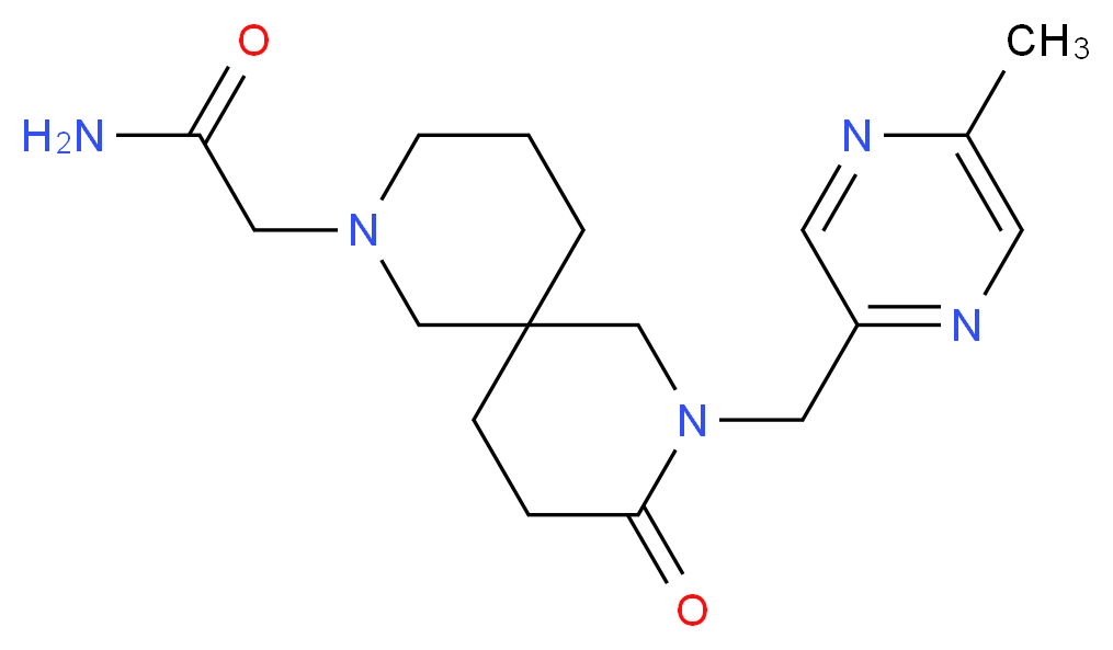 2-{8-[(5-methyl-2-pyrazinyl)methyl]-9-oxo-2,8-diazaspiro[5.5]undec-2-yl}acetamide_分子结构_CAS_)
