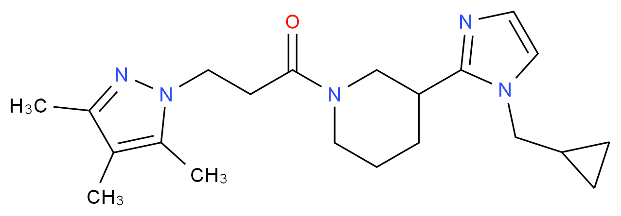 3-[1-(cyclopropylmethyl)-1H-imidazol-2-yl]-1-[3-(3,4,5-trimethyl-1H-pyrazol-1-yl)propanoyl]piperidine_分子结构_CAS_)