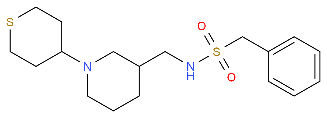 1-phenyl-N-{[1-(tetrahydro-2H-thiopyran-4-yl)-3-piperidinyl]methyl}methanesulfonamide_分子结构_CAS_)