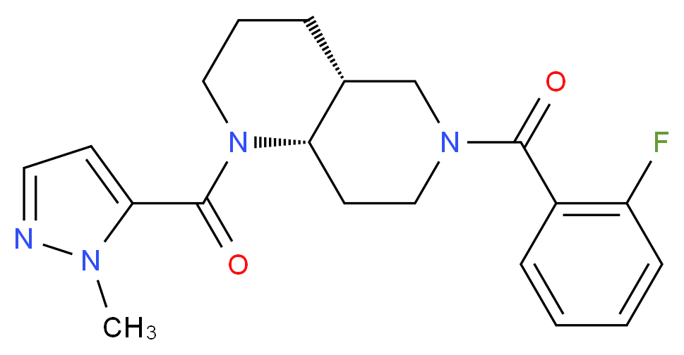(4aR*,8aS*)-6-(2-fluorobenzoyl)-1-[(1-methyl-1H-pyrazol-5-yl)carbonyl]decahydro-1,6-naphthyridine_分子结构_CAS_)