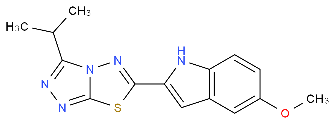 2-(3-isopropyl[1,2,4]triazolo[3,4-b][1,3,4]thiadiazol-6-yl)-5-methoxy-1H-indole_分子结构_CAS_)
