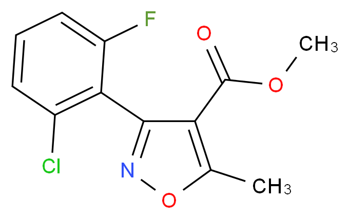 Methyl 3-(2-chloro-6-fluorophenyl)-5-methylisoxazole-4-carboxylate 97%_分子结构_CAS_4415-09-2)