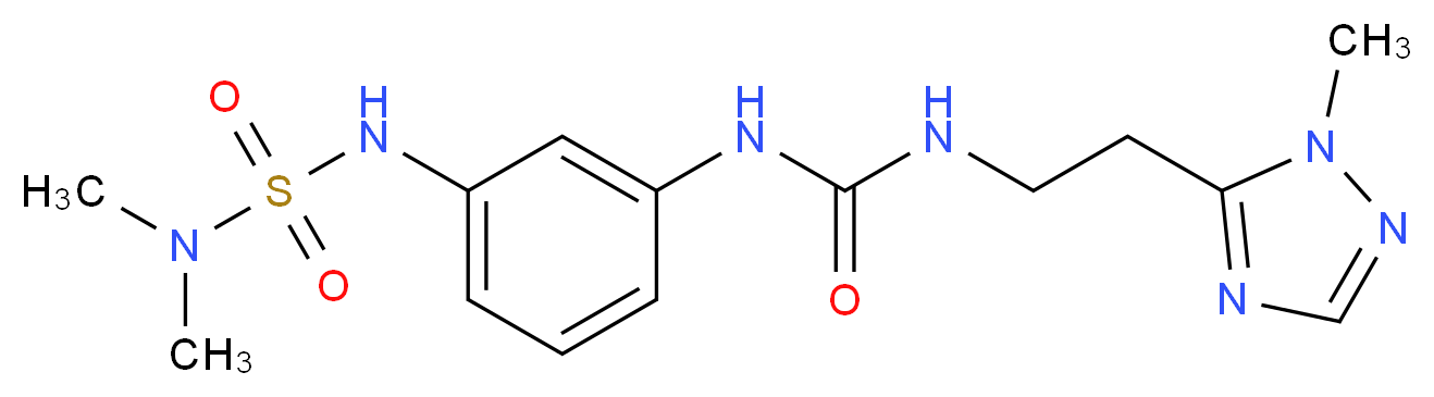 N-(3-{[(dimethylamino)sulfonyl]amino}phenyl)-N'-[2-(1-methyl-1H-1,2,4-triazol-5-yl)ethyl]urea_分子结构_CAS_)