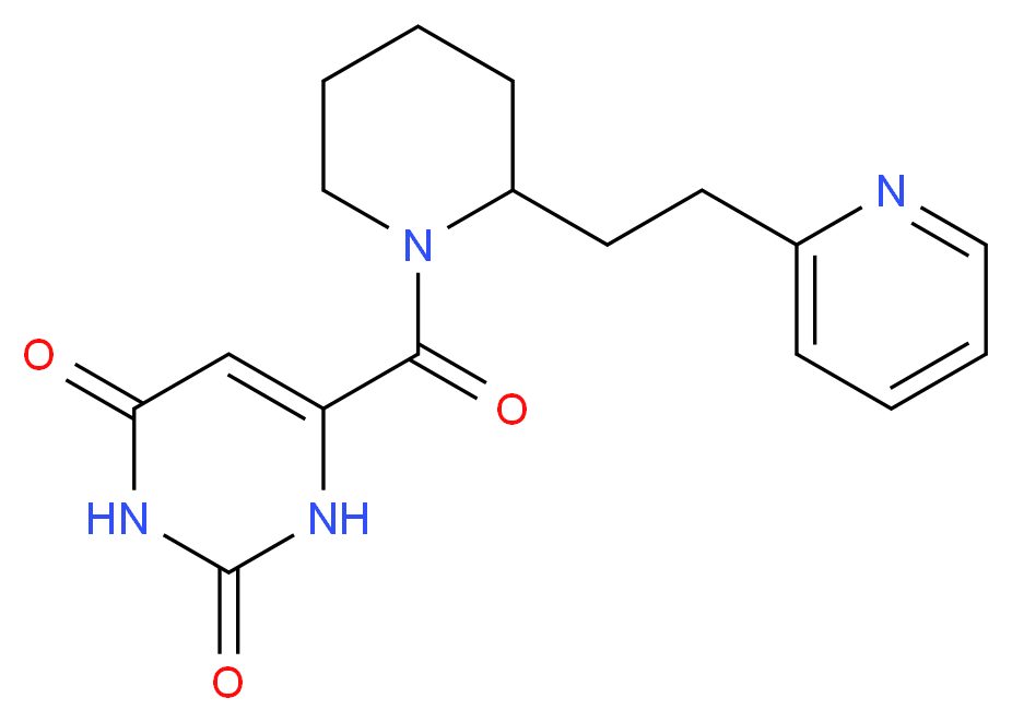 6-{[2-(2-pyridin-2-ylethyl)piperidin-1-yl]carbonyl}pyrimidine-2,4(1H,3H)-dione_分子结构_CAS_)