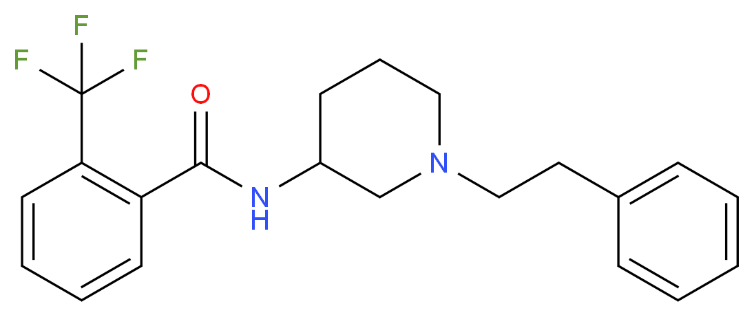 N-[1-(2-phenylethyl)-3-piperidinyl]-2-(trifluoromethyl)benzamide_分子结构_CAS_)